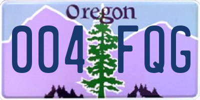 OR license plate 004FQG