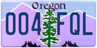 OR license plate 004FQL