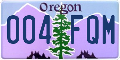 OR license plate 004FQM