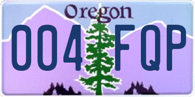 OR license plate 004FQP