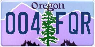 OR license plate 004FQR