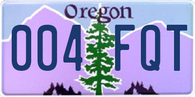 OR license plate 004FQT