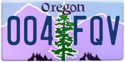 OR license plate 004FQV