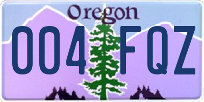 OR license plate 004FQZ