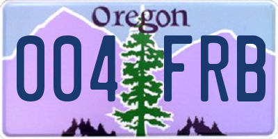 OR license plate 004FRB