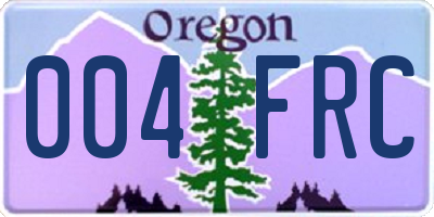 OR license plate 004FRC