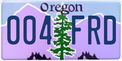 OR license plate 004FRD