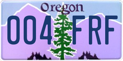 OR license plate 004FRF