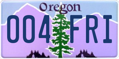 OR license plate 004FRI