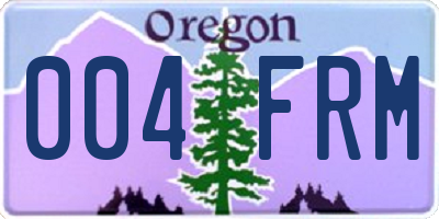 OR license plate 004FRM