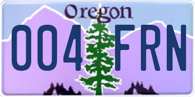 OR license plate 004FRN