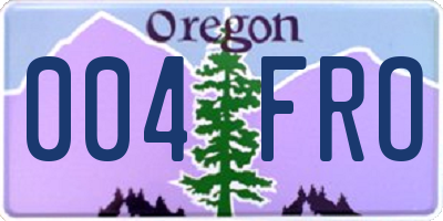 OR license plate 004FRO