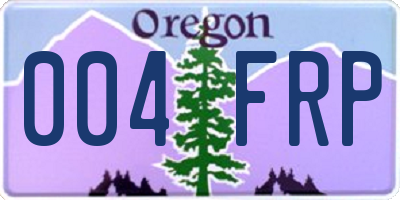 OR license plate 004FRP