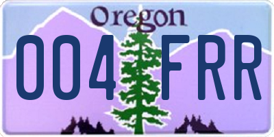 OR license plate 004FRR