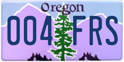 OR license plate 004FRS