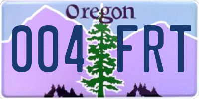 OR license plate 004FRT