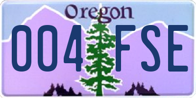 OR license plate 004FSE
