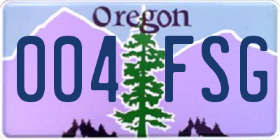 OR license plate 004FSG