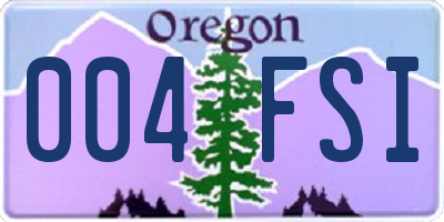 OR license plate 004FSI