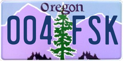 OR license plate 004FSK