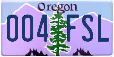 OR license plate 004FSL