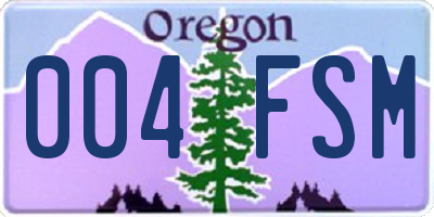 OR license plate 004FSM