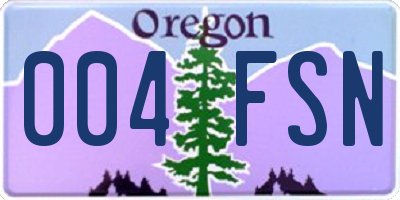 OR license plate 004FSN
