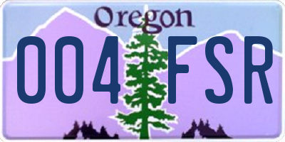 OR license plate 004FSR