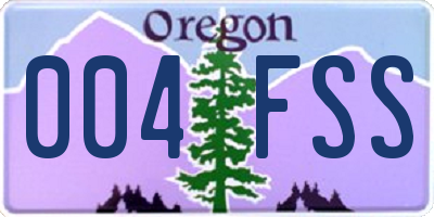 OR license plate 004FSS
