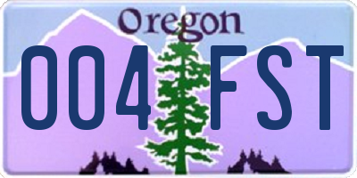 OR license plate 004FST