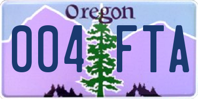 OR license plate 004FTA