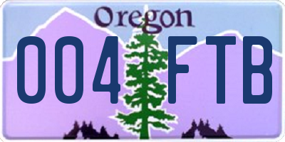 OR license plate 004FTB
