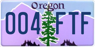 OR license plate 004FTF
