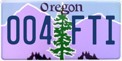 OR license plate 004FTI