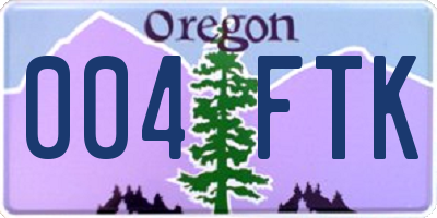 OR license plate 004FTK