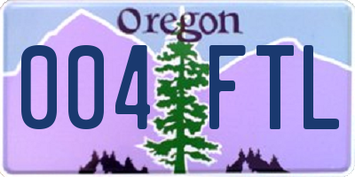 OR license plate 004FTL