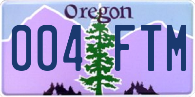 OR license plate 004FTM