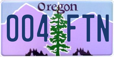 OR license plate 004FTN