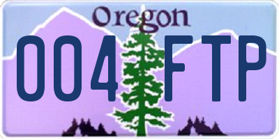 OR license plate 004FTP