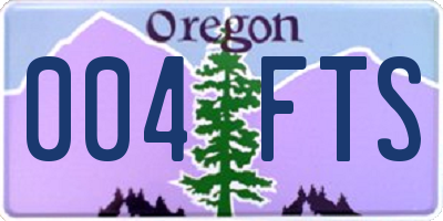 OR license plate 004FTS