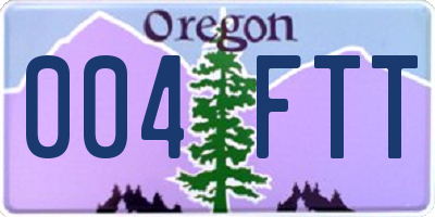 OR license plate 004FTT