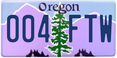 OR license plate 004FTW