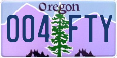 OR license plate 004FTY