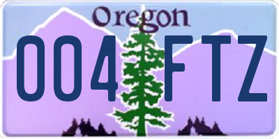 OR license plate 004FTZ