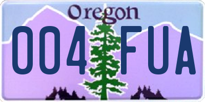 OR license plate 004FUA