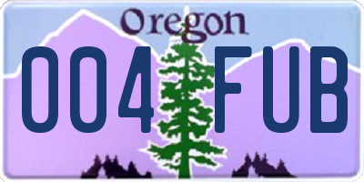 OR license plate 004FUB