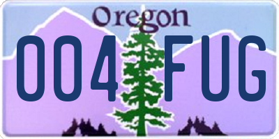 OR license plate 004FUG