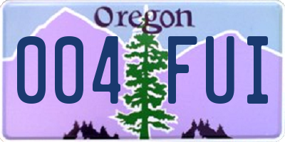 OR license plate 004FUI