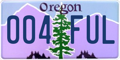 OR license plate 004FUL
