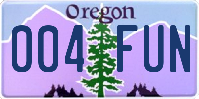 OR license plate 004FUN